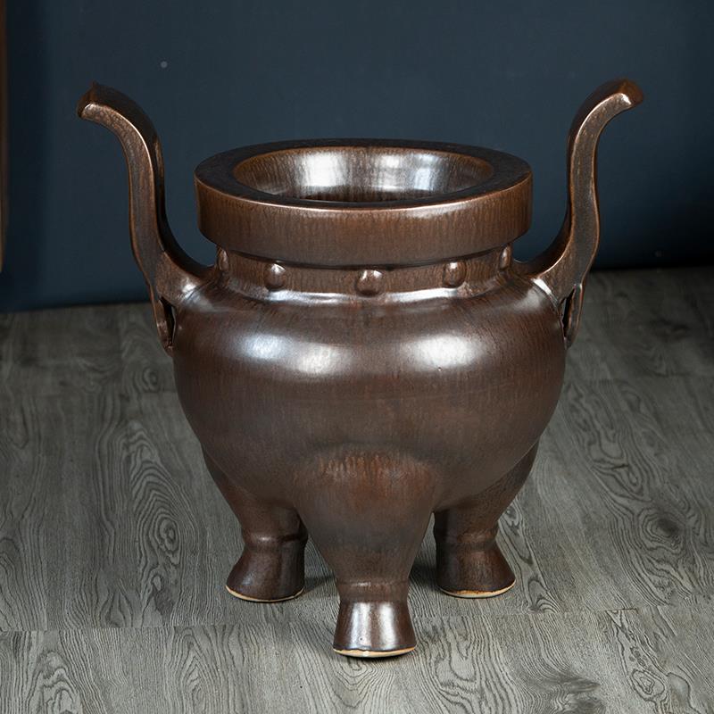 景德镇陶瓷器大号炉三SCN足宗祠供佛堂香寺庙供堂奉鼎插香火仿古