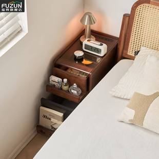 福FZCTG1KY尊实木移床头柜可动插带轮卧室床边柜带座智能超窄0cm