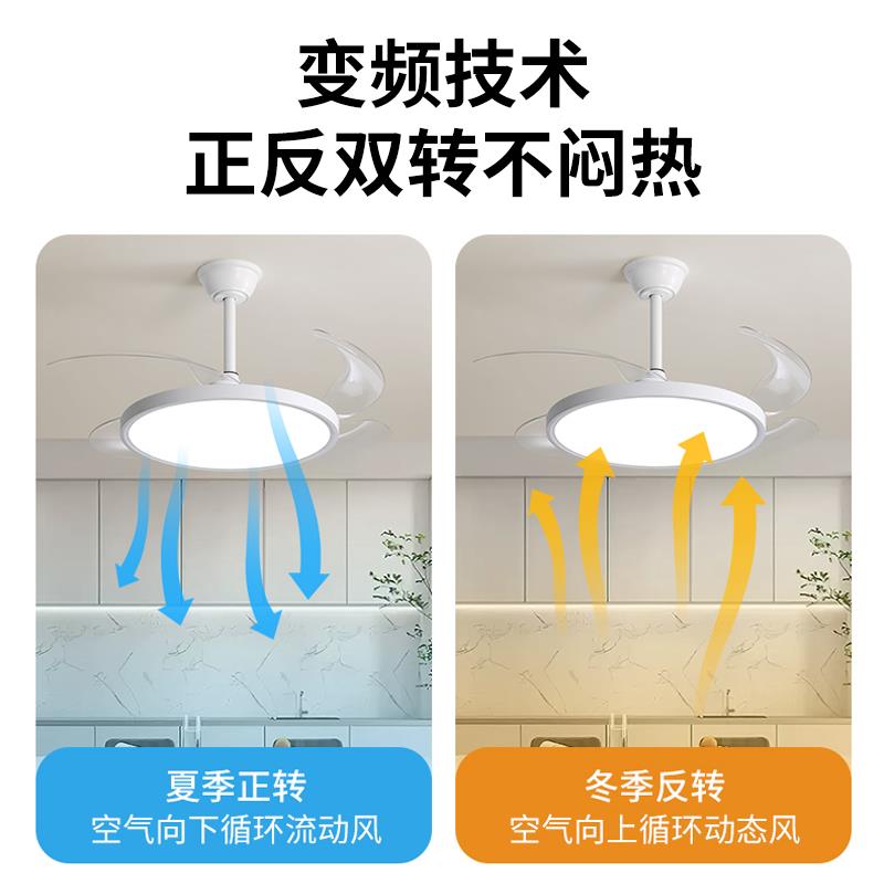 支持蒙智鸿联风扇灯超扇薄智能厅吊灯风一体新款简约隐形客吊扇灯