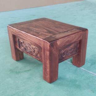 老凳木方形矮简空约花盆调底座摆件古董实木奇石头支架鱼缸榆011