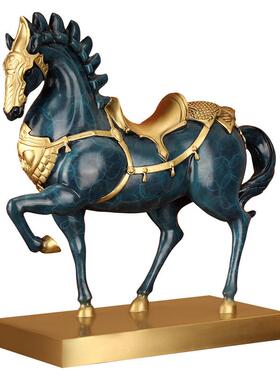 《军马铜马摆件工艺品新式全铜唐马将到成1151功》招中财酒柜装饰