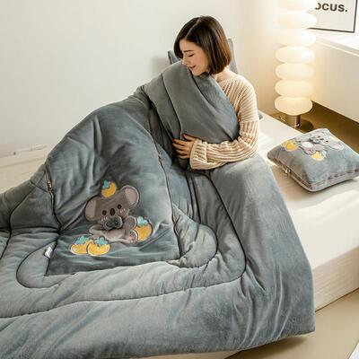 枕被子两用车载多功能高档枕头牛奶绒合一车加23YDX-bz厚二用冬天