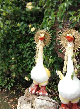 庭院林户外艺创意装饰网红园园物动树脂可爱鸭子摆件室外景观002