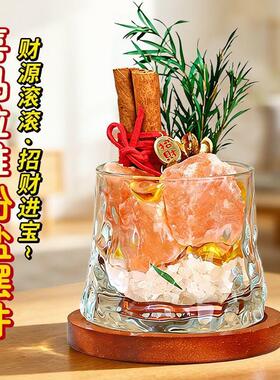 天然肉桂粗盐摆件招居桌财旺宅净化磁场卧室玄面装饰乔迁新关肉桂