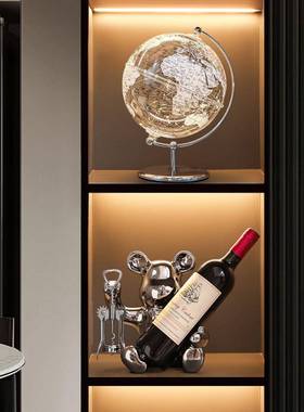 暴力熊品红酒架摆件轻奢高档家居客厅餐边酒级柜装饰高感软202410