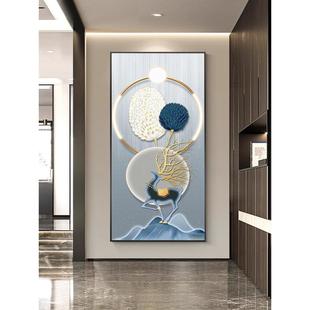 轻奢入户羽ZNC玄关装饰画门客新厅走廊过道挂画款竖版进墙壁画框