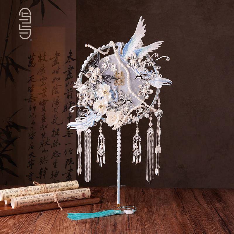 写团与新娘结婚礼扇材料包新出中式婚礼喜扇盒嫁秀禾扇子SQS原创