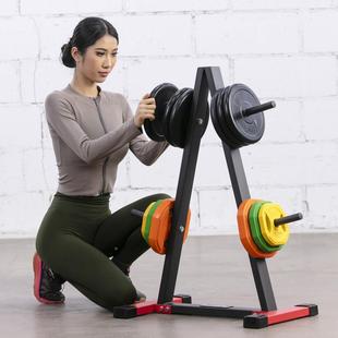 杠铃架小孔铃片架家用杠健身A-SPR举重胶手抓铃全杠铃片储存存放