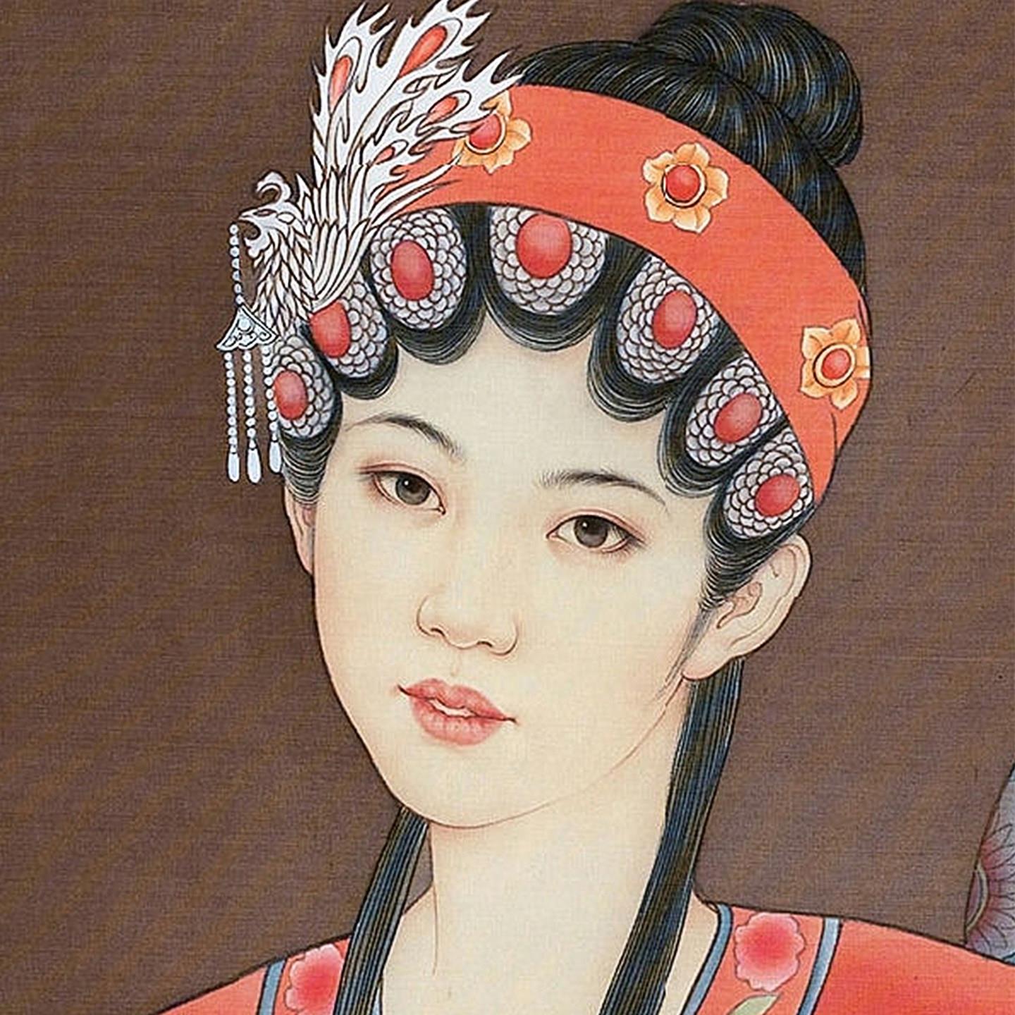 代崔哲人物图仿选近人物画国画原作微景喷临NTC摹画稿古装饰画