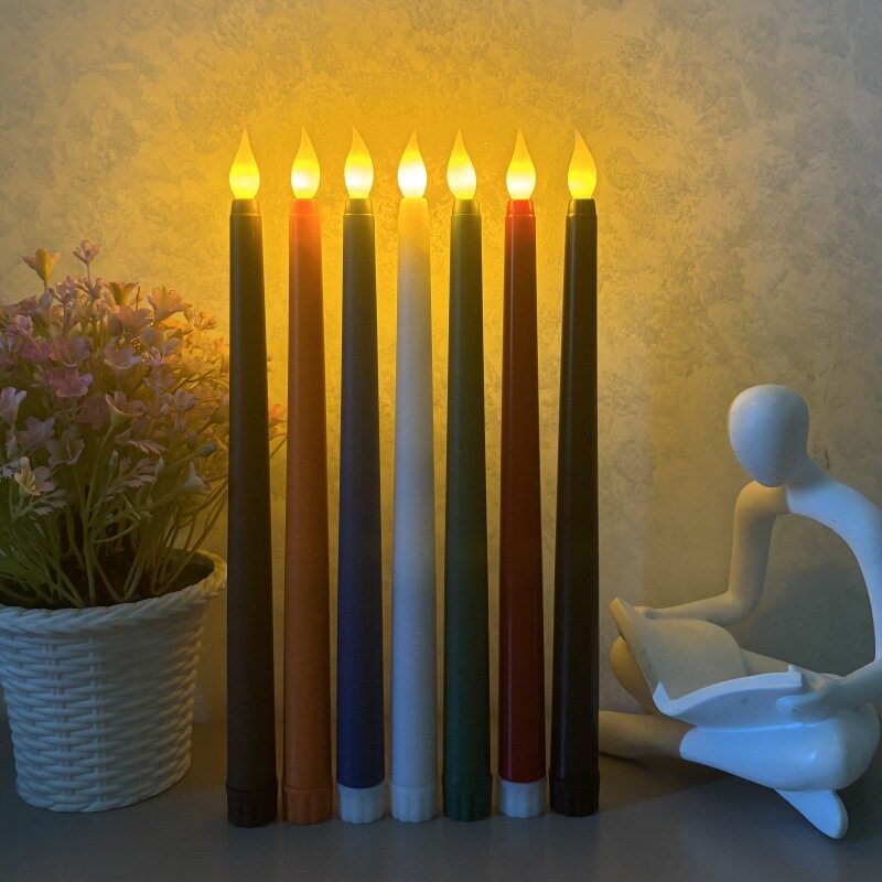 跨境遥控长杆电子蜡烛婚庆家居led蜡烛灯圣诞万圣节长条尖头杆蜡