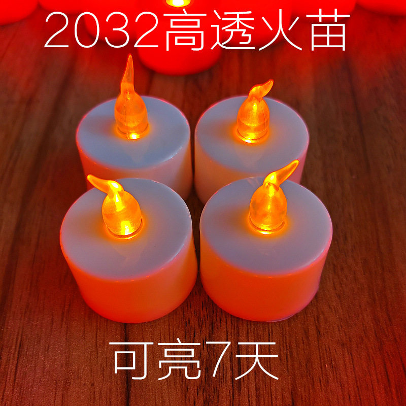 跨境直供CR2032电子小茶蜡圣诞LED蜡烛防真火焰电子蜡烛灯高时长