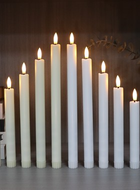 遥控长杆电子蜡烛灯家居万圣节波浪口子弹头蜡烛圣诞餐厅装饰摆件