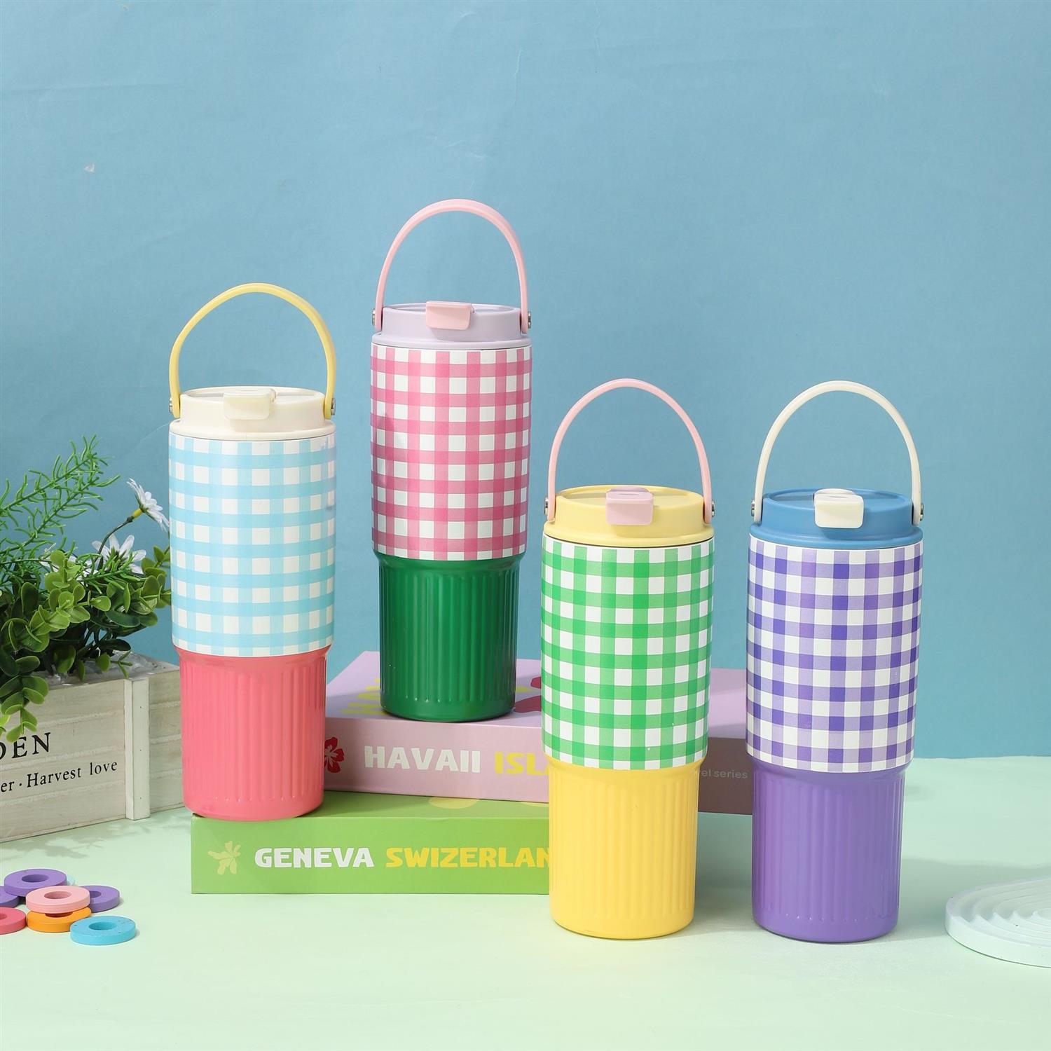 新款卡通简约30oz冰霸杯便携大容量吸管杯304不锈钢保温杯汽车杯