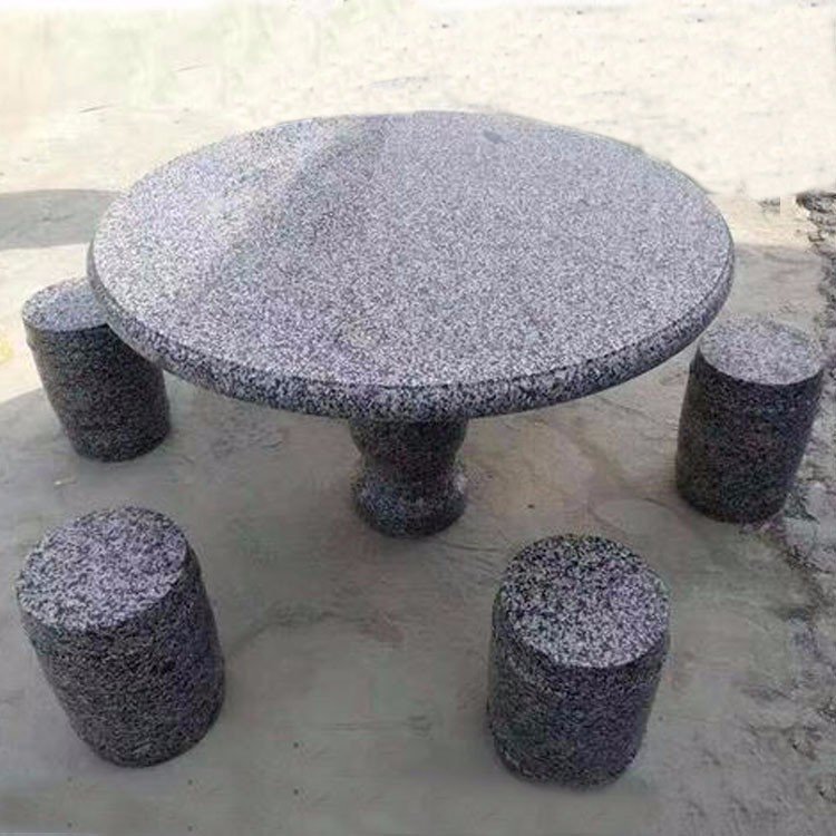 陕西大理石花岗岩石桌石凳庭院花园家用室外石台公园休闲户外石椅