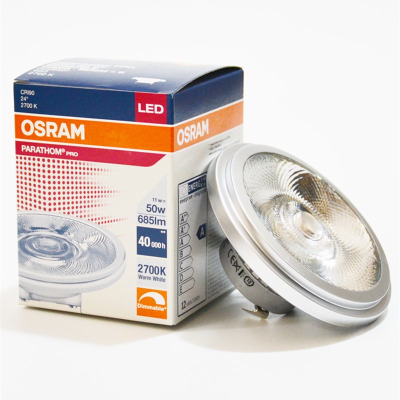 OSRAM欧司朗AR111铝杯可调光LED斗胆灯杯12V可控硅11W铝反射杯灯图片