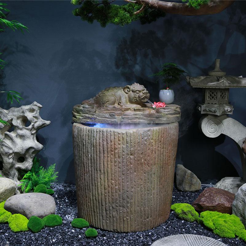 流水摆件鱼缸造景循环水喷泉景观客厅庭院新中式禅意招财落地摆设
