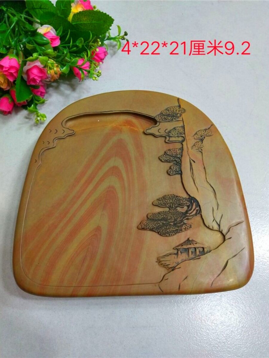 包邮青州红丝石红丝砚手工精品砚台文房四宝之首奇石原石收藏礼品