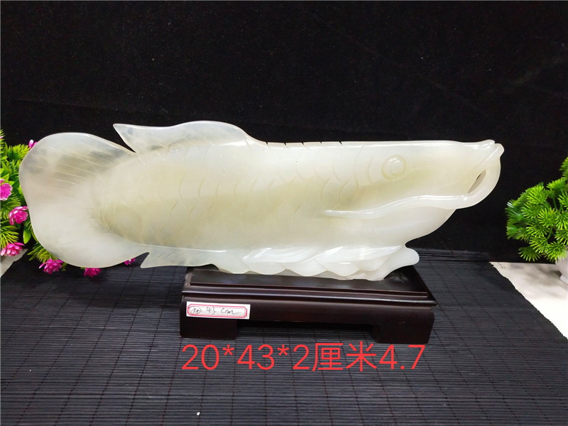 包邮精雕金龙鱼阿富汗玉天然奇石原石观赏石 家居装饰办公室摆件
