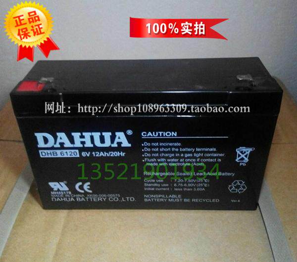 DAHUA 大华蓄电池 DHB6120 电池3-FM-12  6V12Ah童车 吊钩秤电池