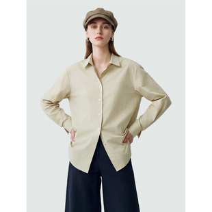 26春易打理J极简翻袖 M高支长绒棉通勤白衬衫 口胶囊衬衣女 Sue.M