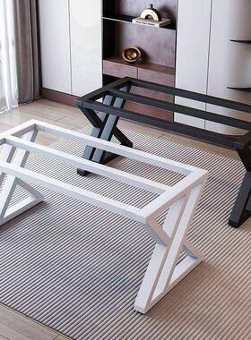 岩板铁艺几支玻璃桌腿铁架底支架FXG脚架书架桌座架耐用餐桌烤茶