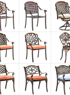 户外座铸椅椅子铝销餐椅室VDN外花园酒店摆椅不生锈工厂直桌折叠