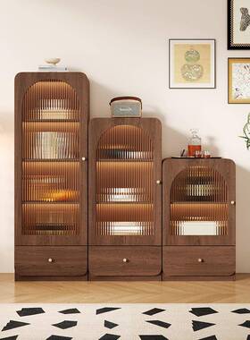 ?复玻古风璃餐酒柜靠墙家用客厅立柜置电视边CEK柜展示物边窄柜储