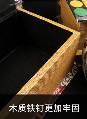 berb巾e意r复古油UIK头纸盒家用发廊酒餐厅创木盒抽取式纸巾收店