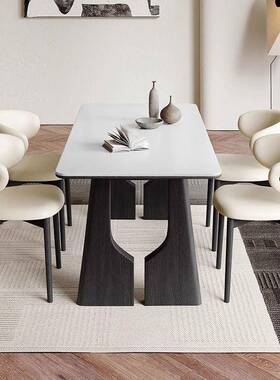 白蜡木实木岩板餐桌椅组合简家用54864桌子约代小户型轻奢现简餐