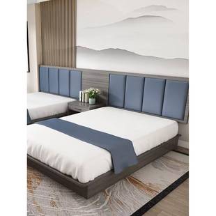 酒店宾馆家具床电视桌组柜合凳标间274单间包床靠软床头柜软包子