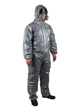 雷克兰CT麦3S耐428凯斯防3防化服带帽连体衣灰色护服DLD防化学品