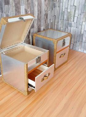 LOT工业风角几方形旧金做铝皮属个性创意艺术客FOD厅小户F型沙发