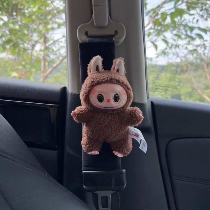 载车搪胶布娃内饰拉布娃车保汽护套饰可爱WSD用品车带护肩