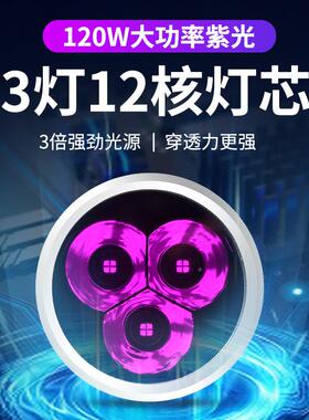 功率6U5nm紫外线手电筒鉴酒3荧光大防伪翡翠猫藓检MTU测V黑镜紫光
