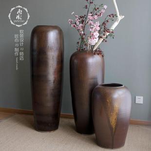 复古创意陶艺陶瓷器落地大花瓶客厅家居软装 欧式 饰品酒店摆件插花