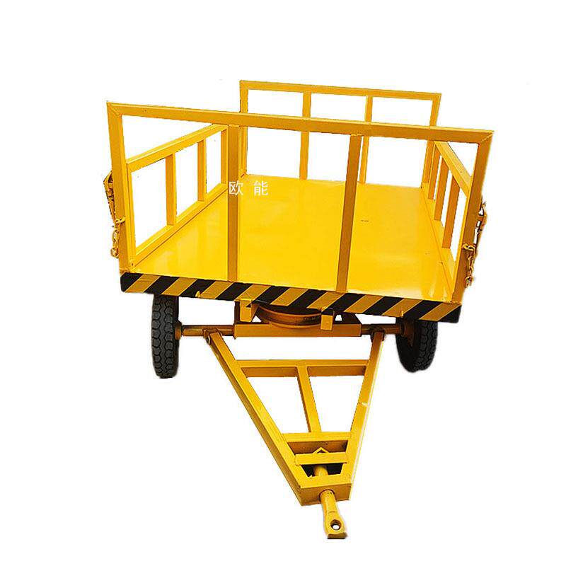 LJC欧能智造需牵式引重型平板拖车厂家小型中性重按型平板车大小