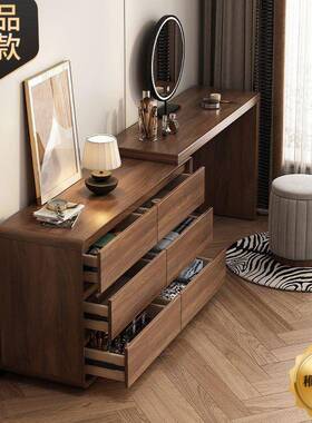 现台代妆FVQ简约一体斗梳妆台卧室化妆桌床柜尾收纳柜化转角办公