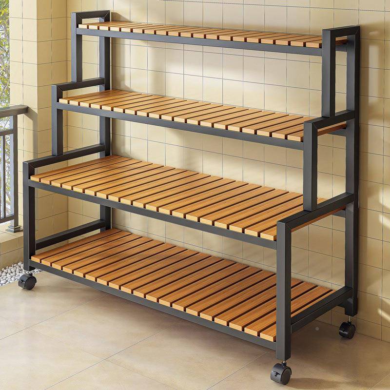 架子置物架阳客厅花落地QTU式铁艺托架花盆植现物摆放层台架简约