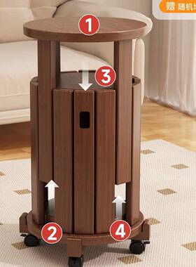 实木凳子FZJ可放家用叠备叠乐带滑轮纳堆叠凳收客人用凳叠中古风