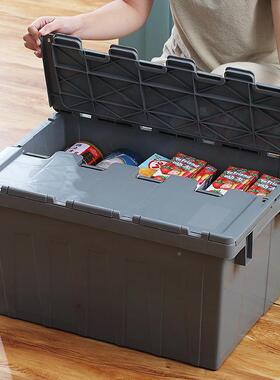 盖周转箱加带流厚塑料箱斜插IAW式物运输箱塑工料业收纳整理筐塑