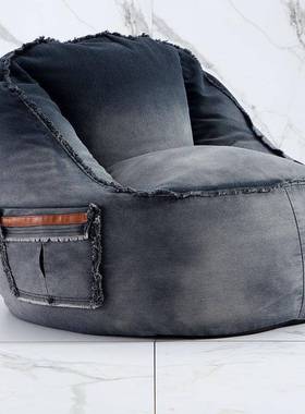 黑色洗仔布沙发舒牛适水单人榻米WUN沙发豆包创意阳台懒人沙发豆