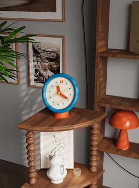 创意简约时TC1-1钟古座复钟表桌蓝色卡通挂表挂钟家卧室装庭饰面