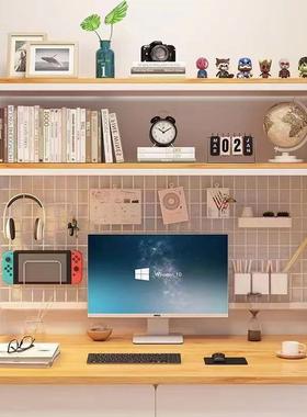 带网置物脑桌面AEZ多层书架学生书桌电桌多格层架加高收纳铁艺架