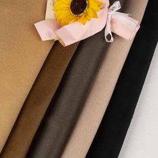 AZR现货双面羊绒面料7秋80g冬毛高支山羊绒大衣面料素色羊呢布料