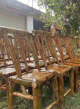 传统中式竹椅工子靠背椅用纯家手竹椅茶室凳子RNS餐椅靠摄影背椅