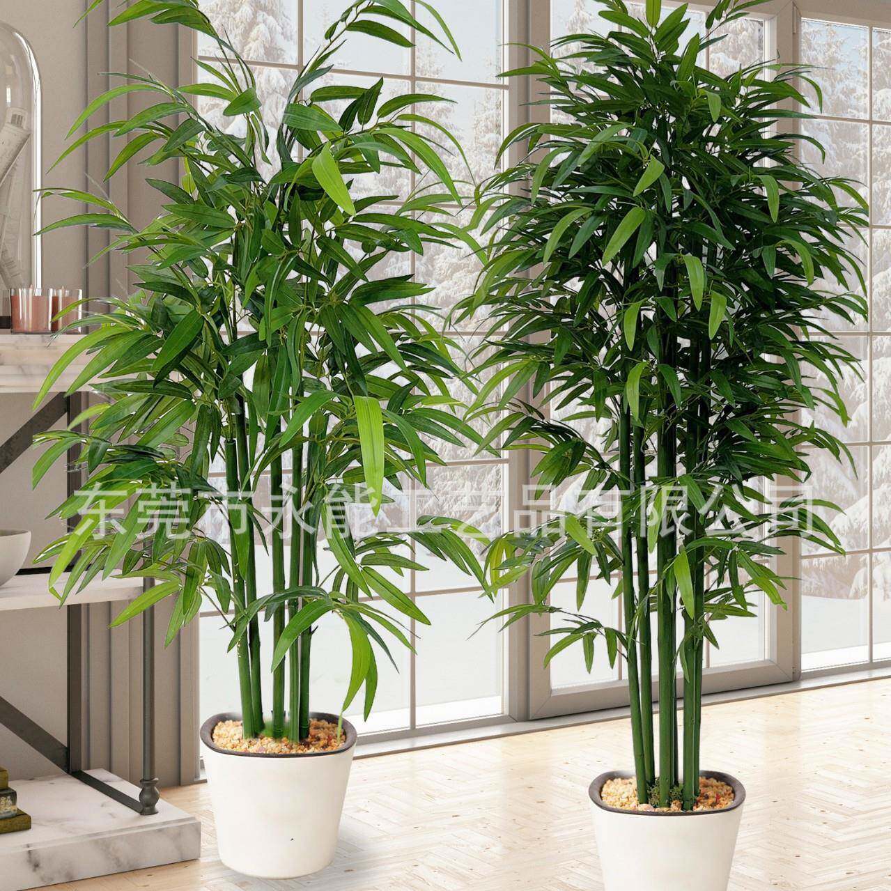 植仿真竹子富贵竹树客厅装YN-88饰酒店绿色落地物盆栽塑料盆假景