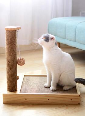剑爬柱猫纸抓板猫咪瓦NNV楞窝磨爪猫麻抓柱抓实木猫玩具耐磨自嗨