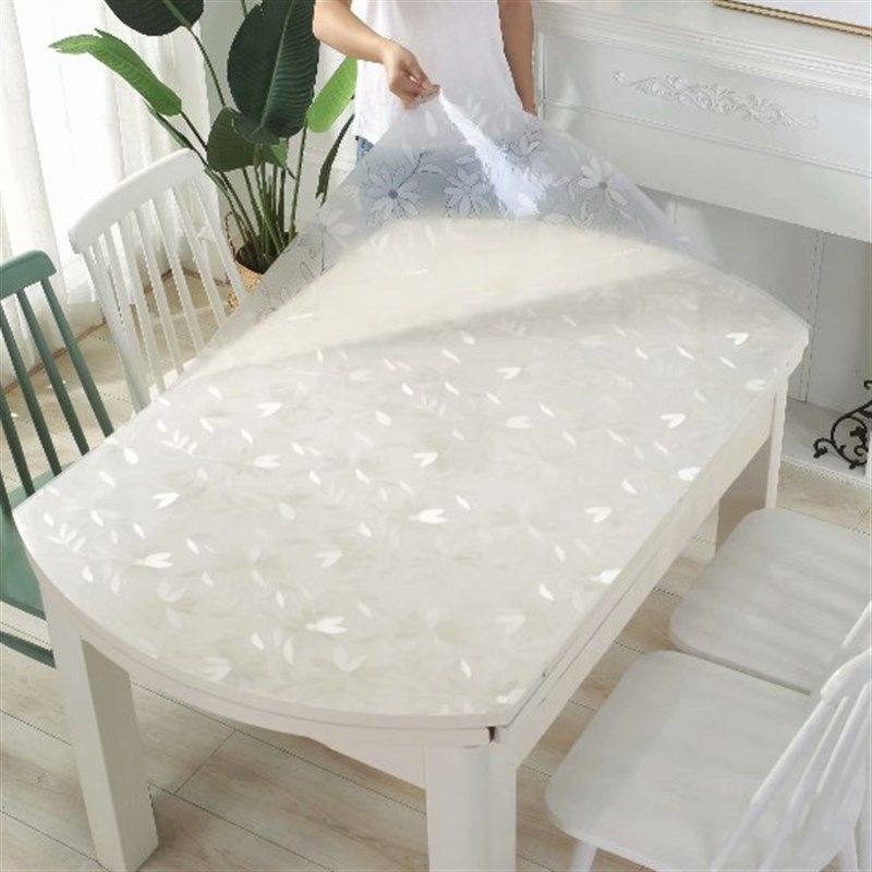 加厚餐桌布家用桌垫软pc玻璃餐桌垫椭圆形桌布防水防烫防油免洗