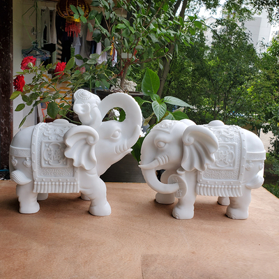 石雕大象一对汉白玉大象小象招财象如意象石雕象石象
