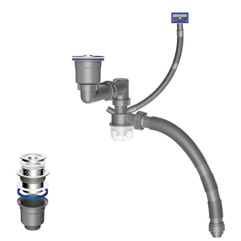 不锈钢厨房下水管洗菜盆下水器省空间下水管道排水管304不锈钢,家装主材,下水器,淘宝优惠券,粉丝福利购,淘宝优惠卷